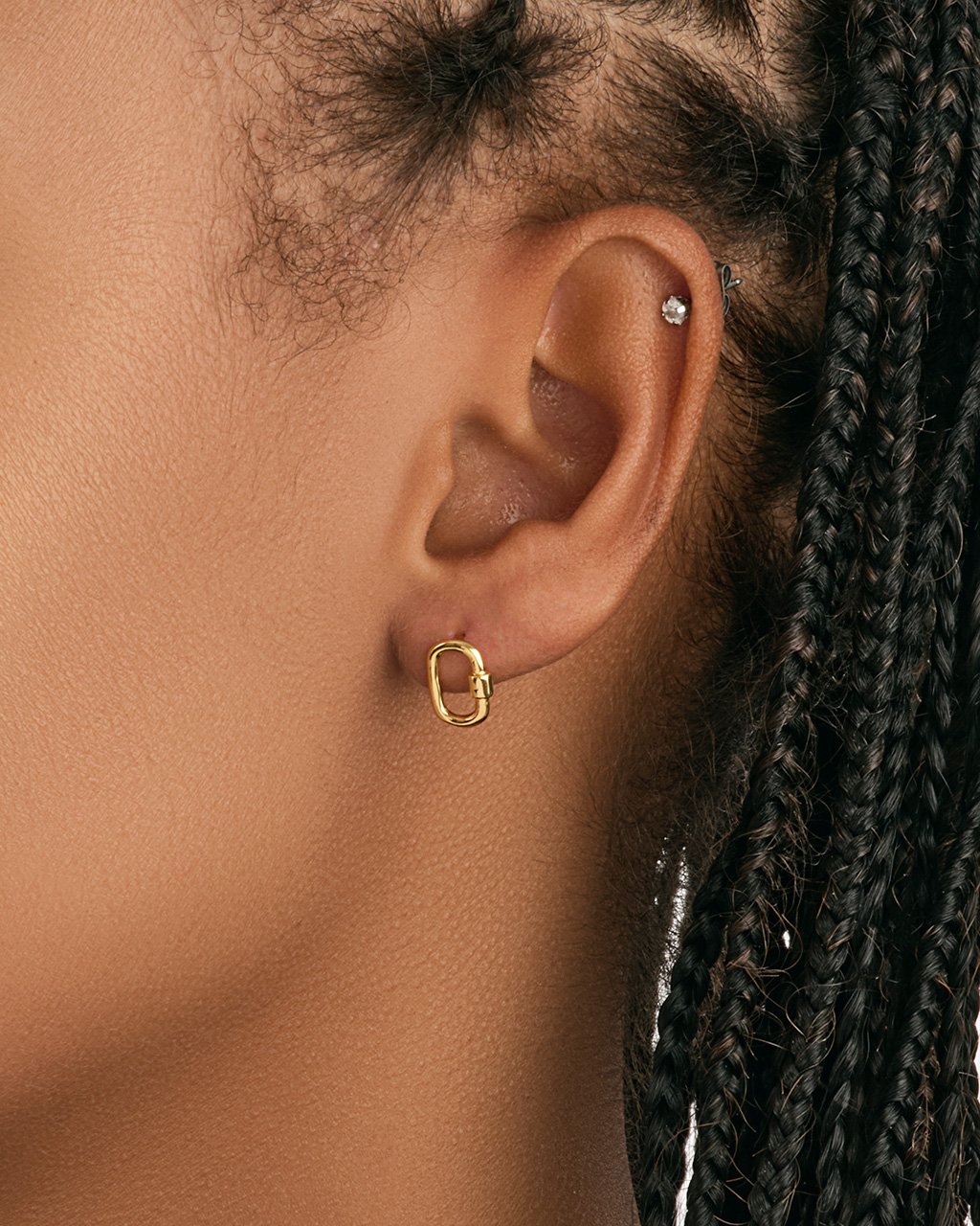 Polished Carabiner Lock Studs Earring Sterling Forever 