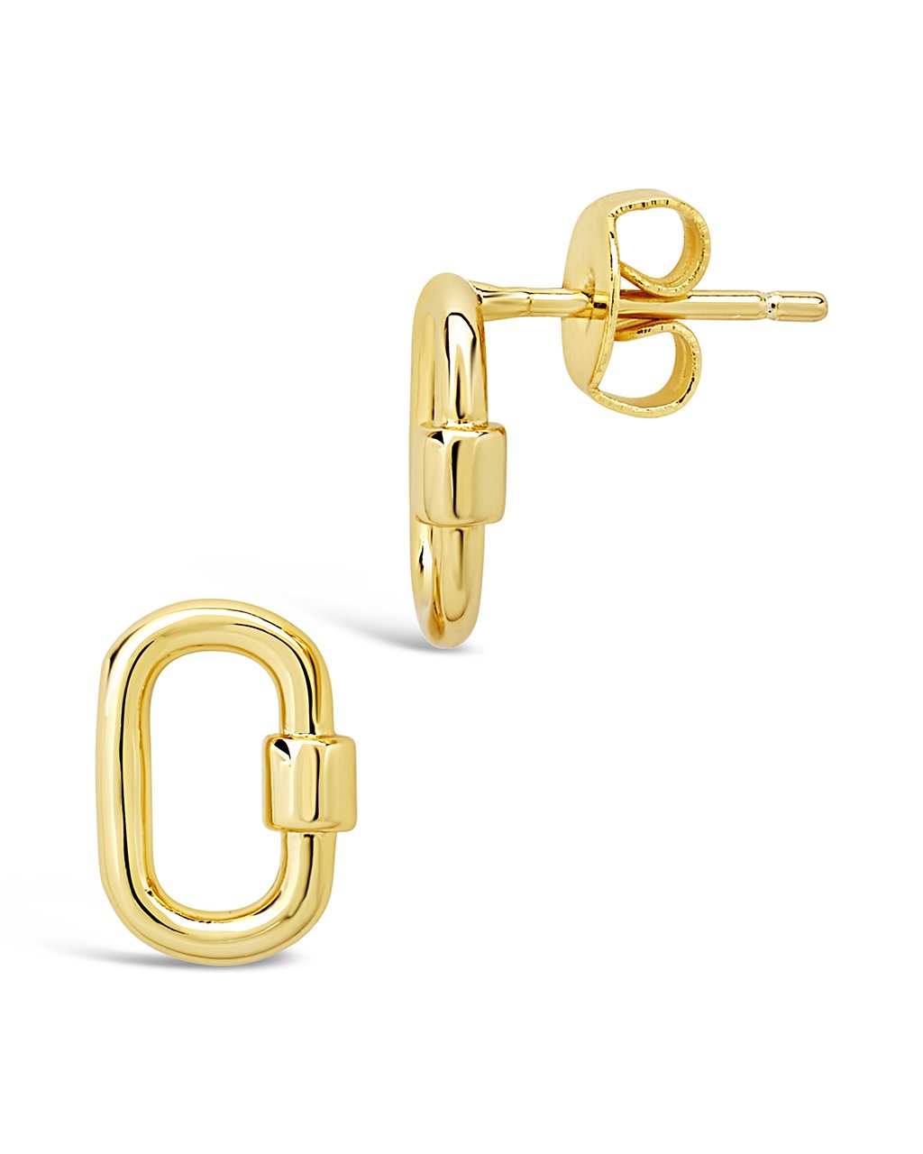 Polished Carabiner Lock Studs Earring Sterling Forever