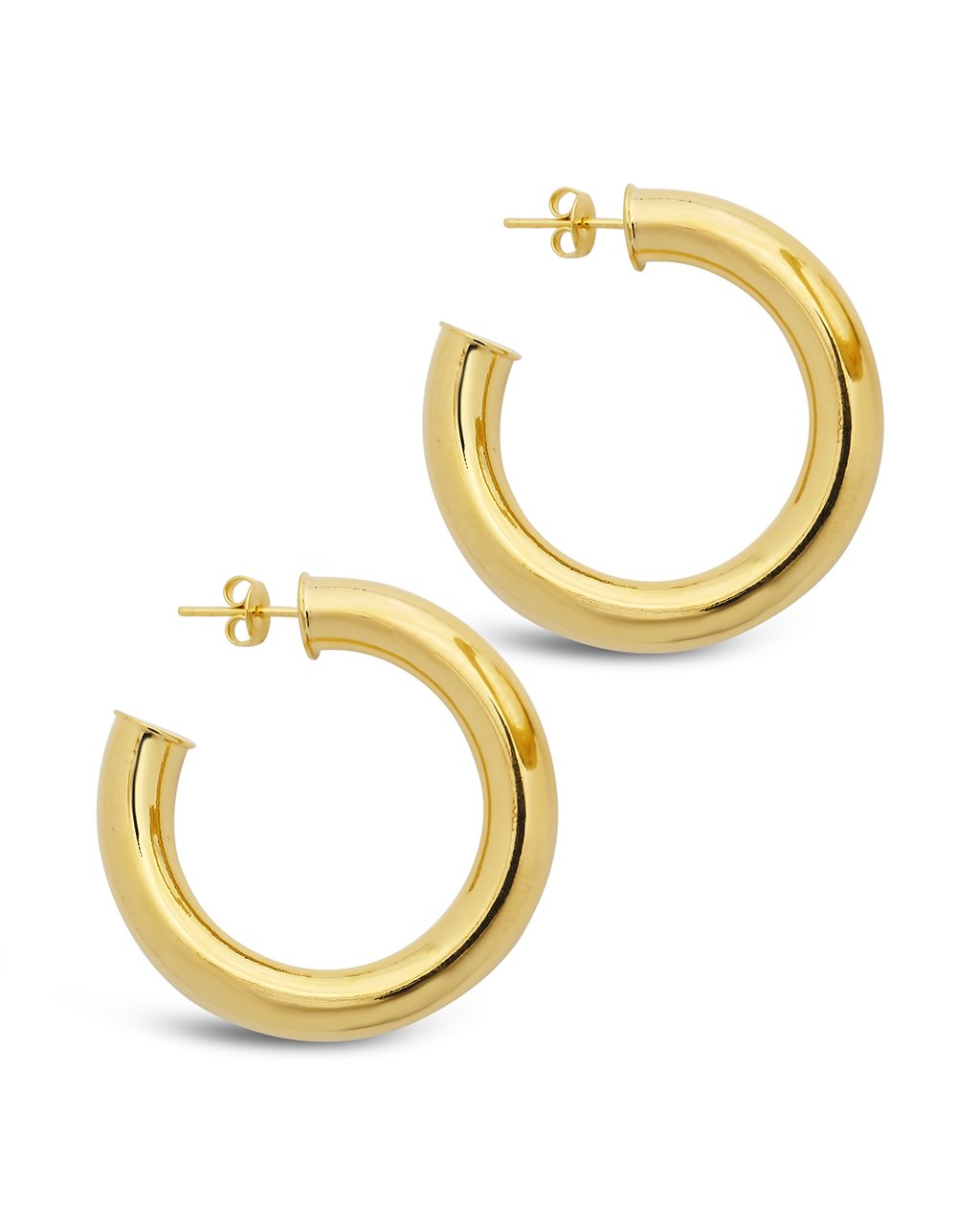 Thick Hollow Hoops Earring Sterling Forever 