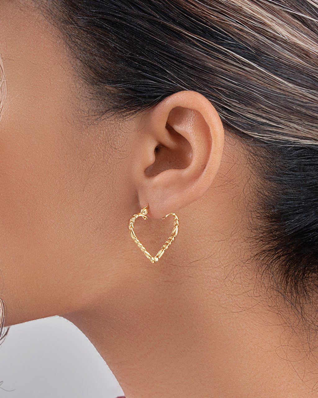 Maezie Heart Hoops Earring Sterling Forever 