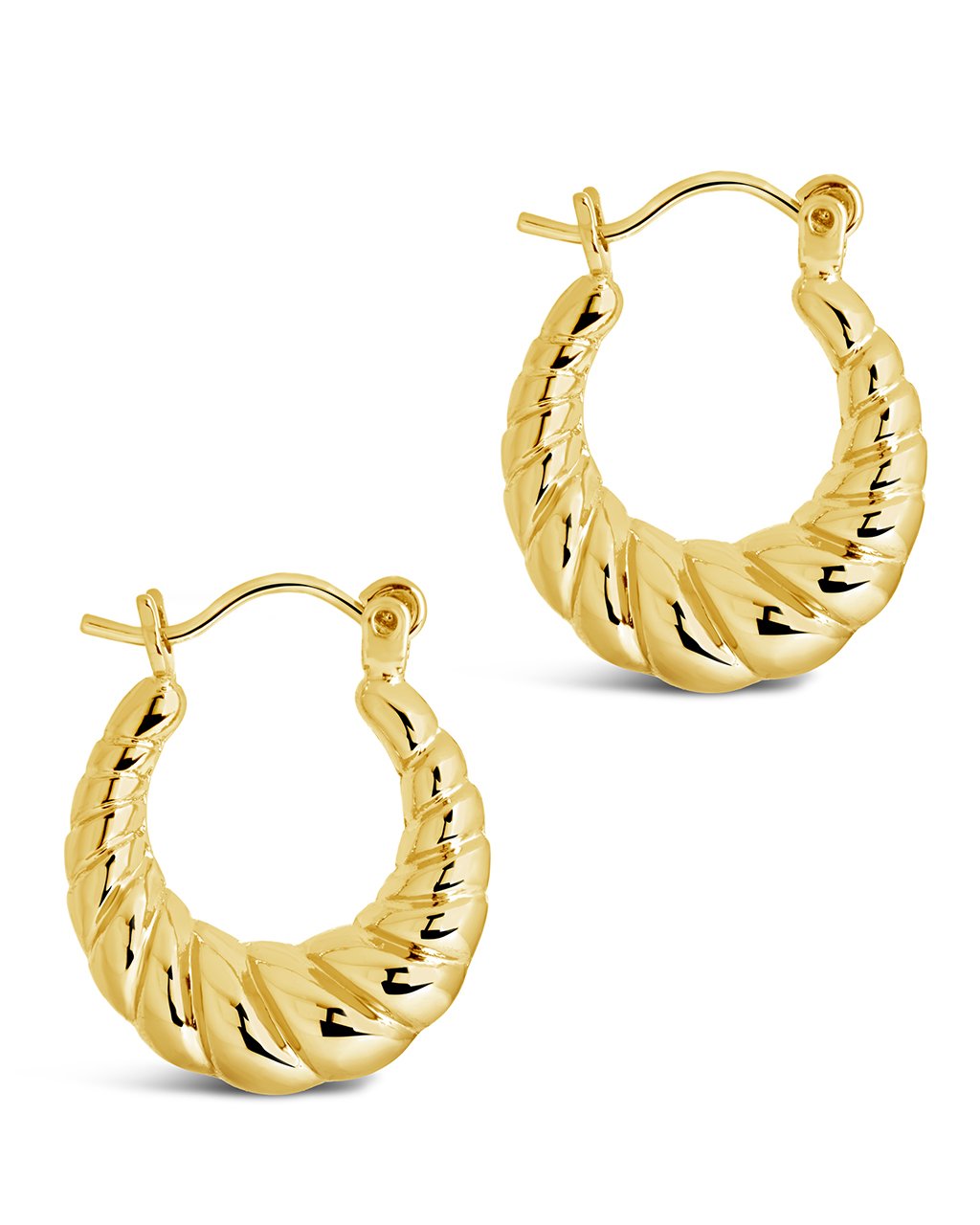0.7" Croissant Hoops Earring Sterling Forever 