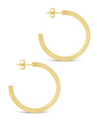 Herringbone Chain Hoops Earring Sterling Forever 