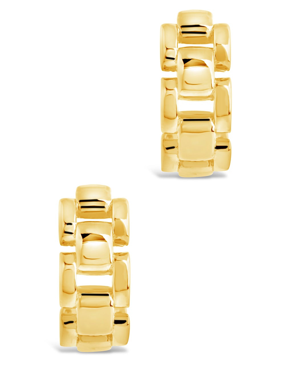 Chain Link Huggie Hoops Earring Sterling Forever 