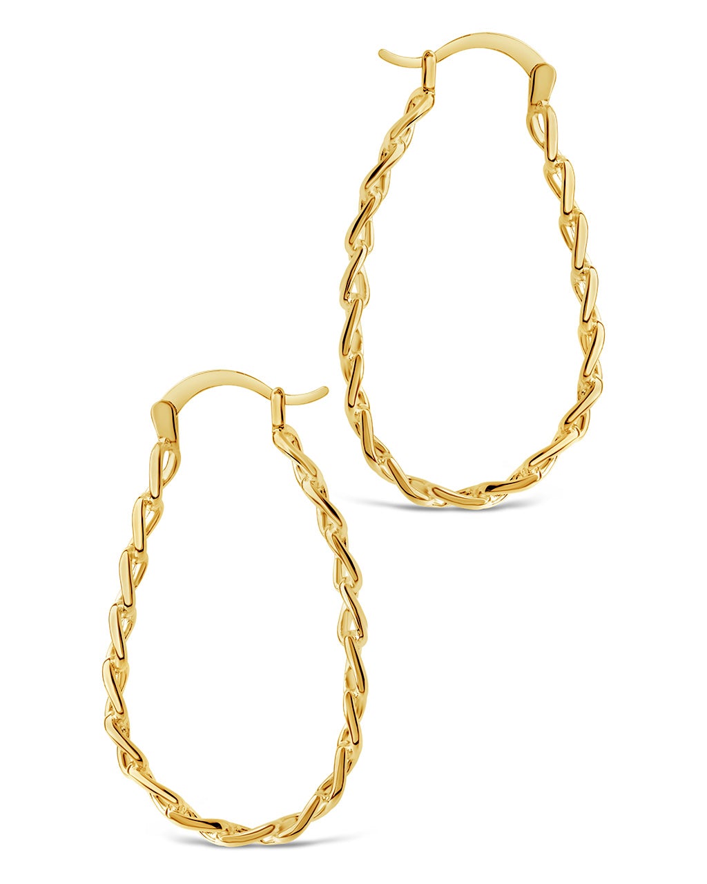 Chain Link Statement Hoops Earring Sterling Forever 