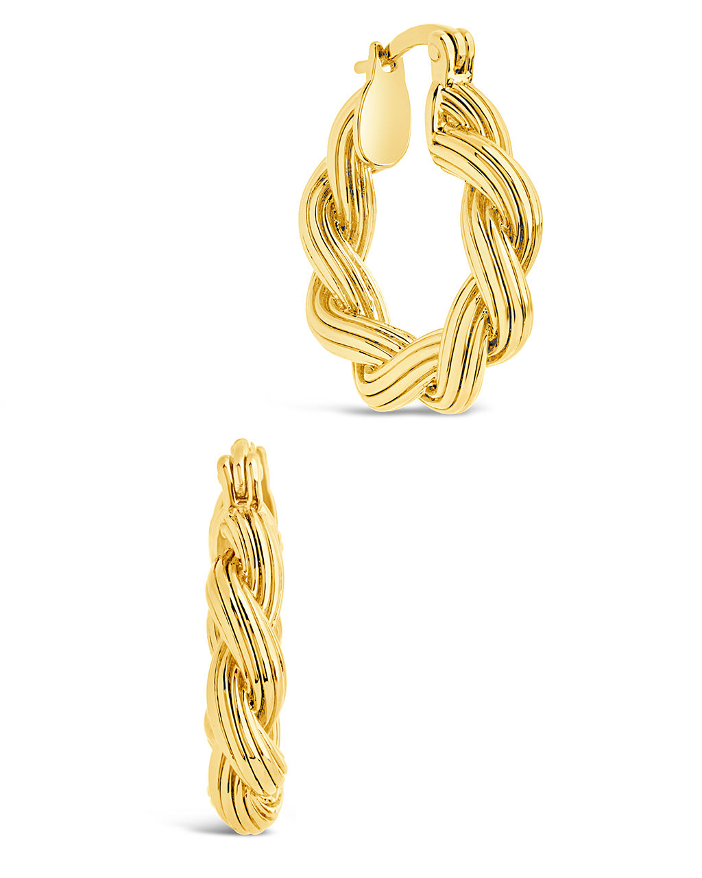Jean Twist Hoops Earring Sterling Forever Gold 