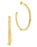 Claudette Hoops Earring Sterling Forever Gold 