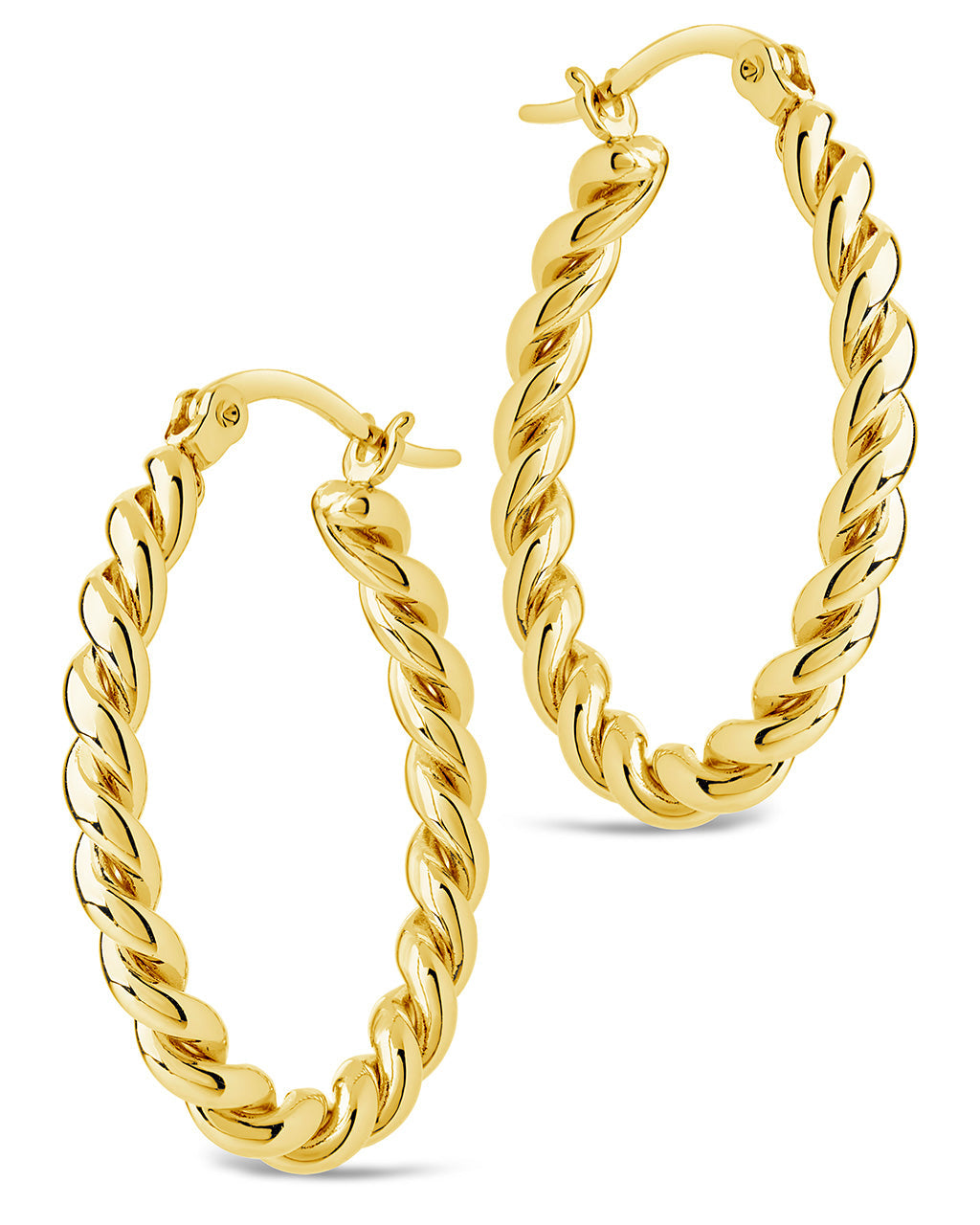Braided Twist Statement Hoops Earring Sterling Forever 
