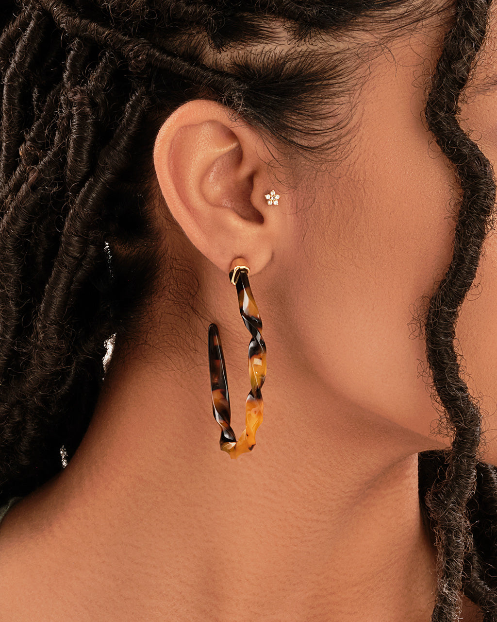 Twist Resin Hoops Earring Sterling Forever 