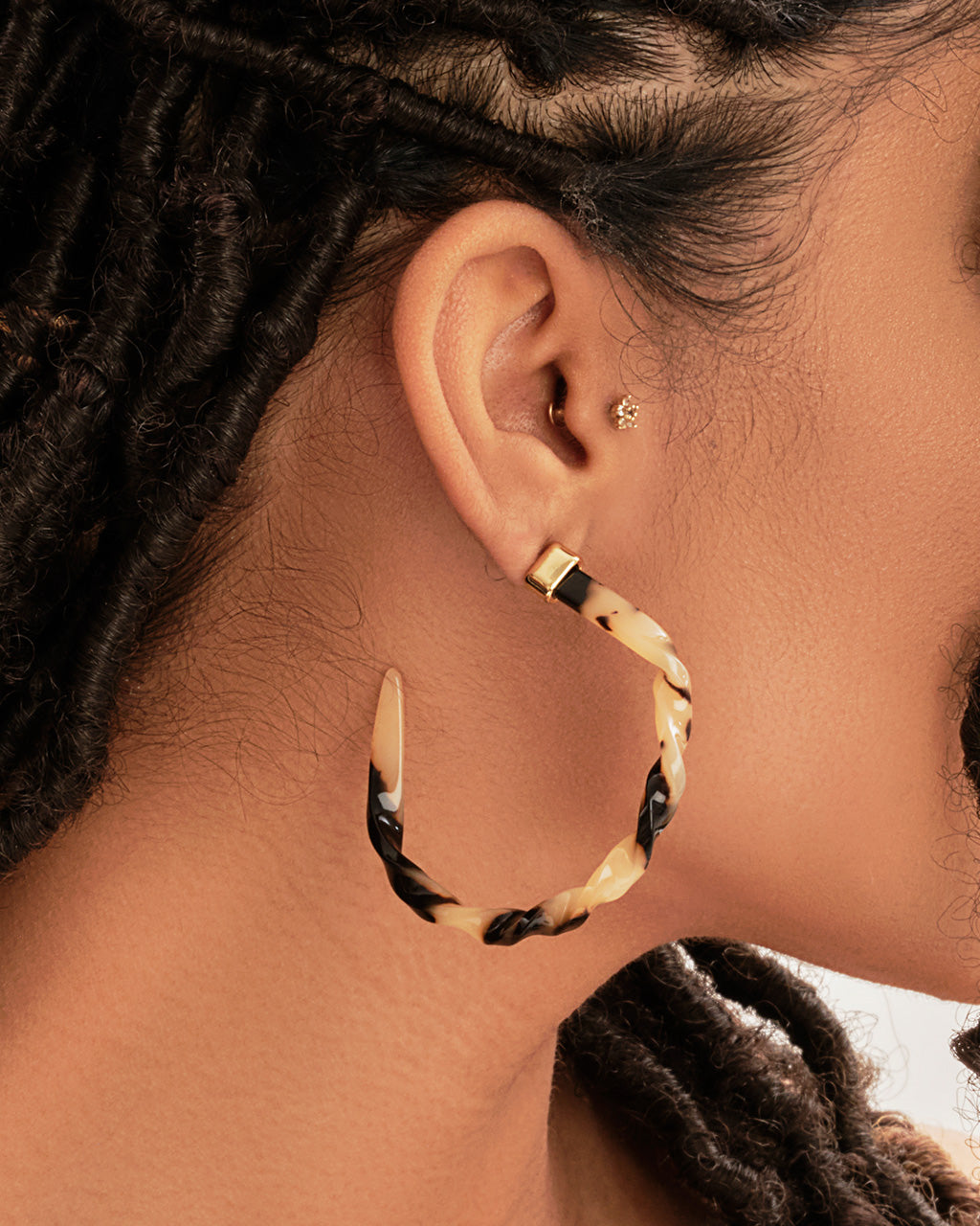 Twist Resin Hoops Earring Sterling Forever 