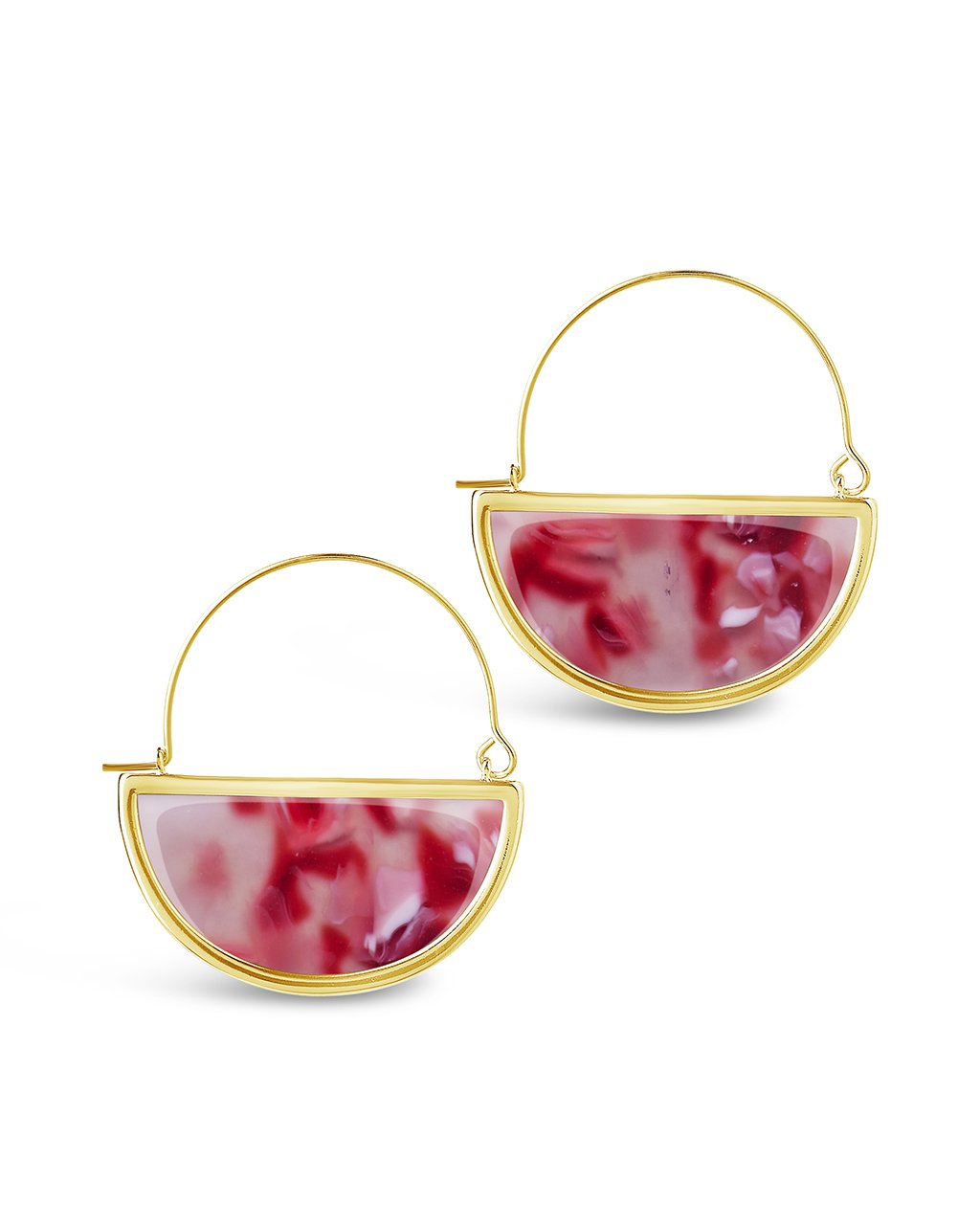 Resin Half Moon Dangle Earrings - Sterling Forever