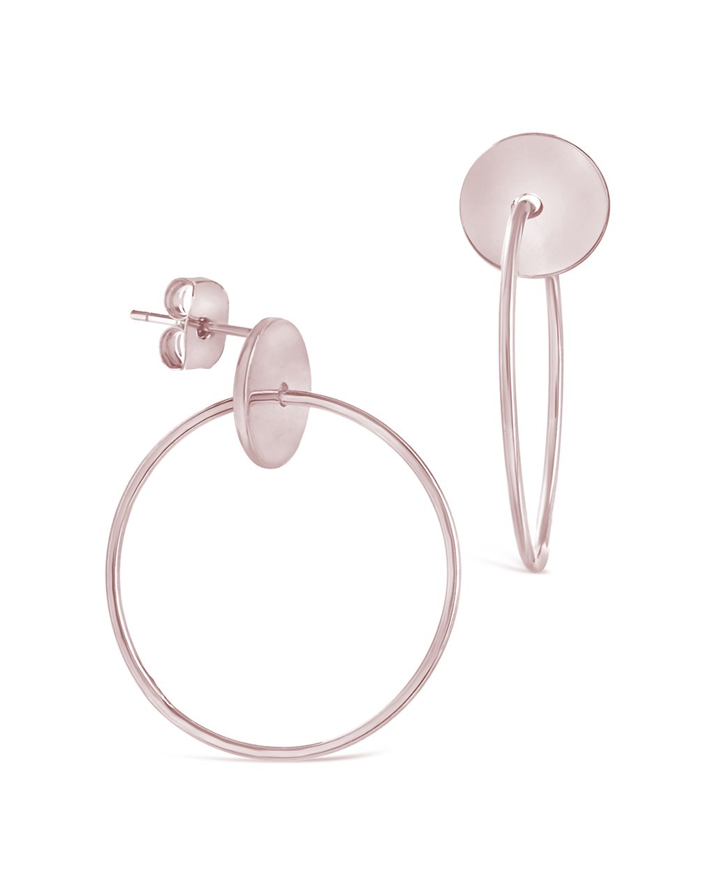 Solid Circle Stud Drop Earrings - Sterling Forever
