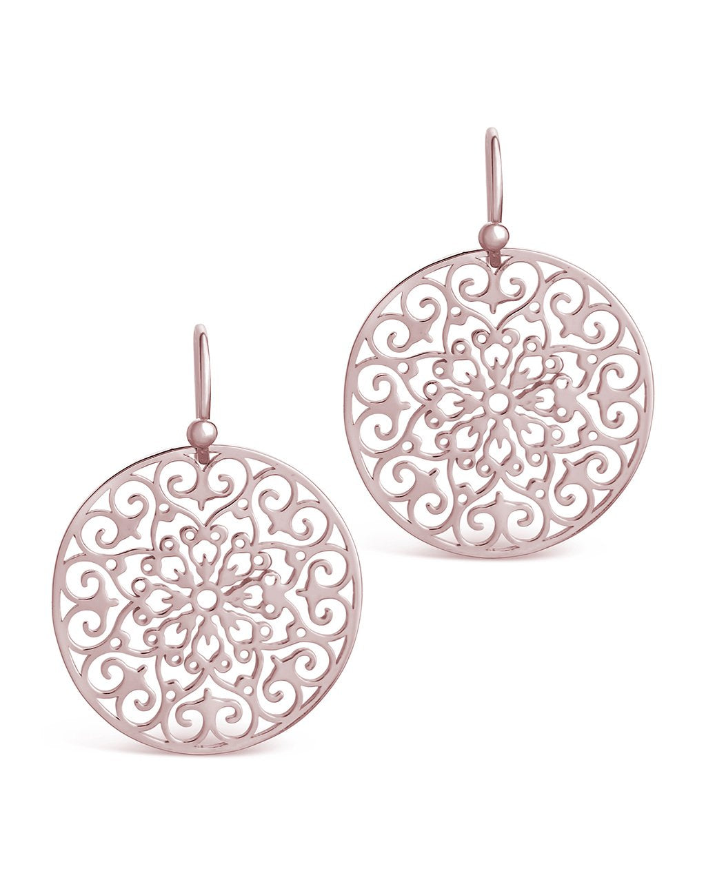 Sterling Silver Classic Filigree Heart Dangle Earring