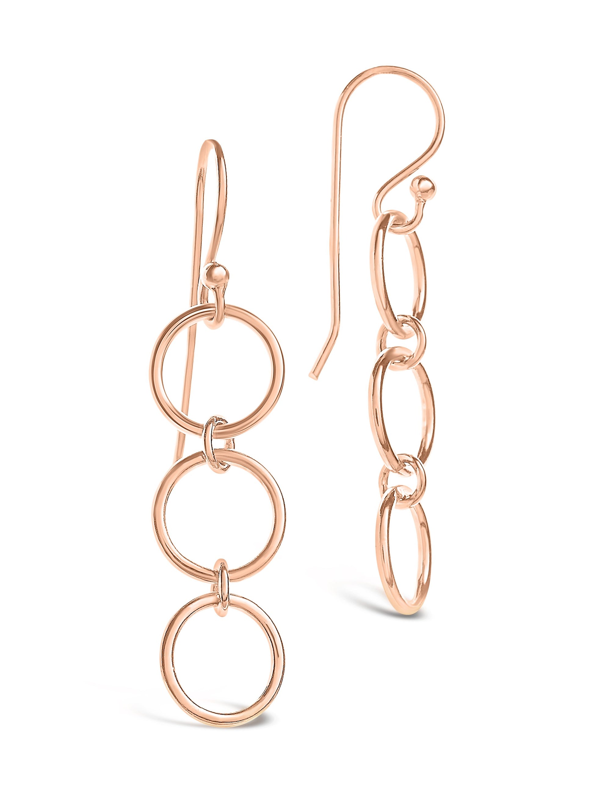 Sterling Silver Triple Circle Drop Earrings - Sterling Forever