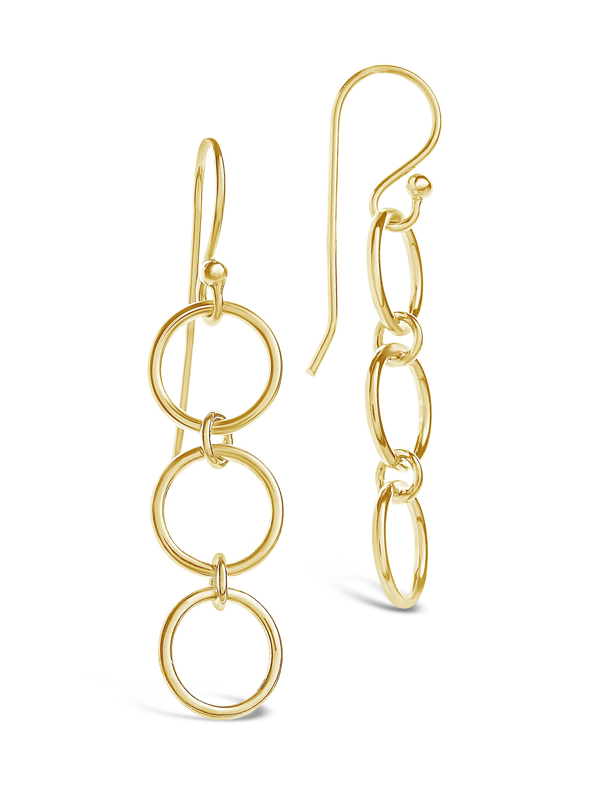 Sterling Silver Triple Circle Drop Earrings - Sterling Forever
