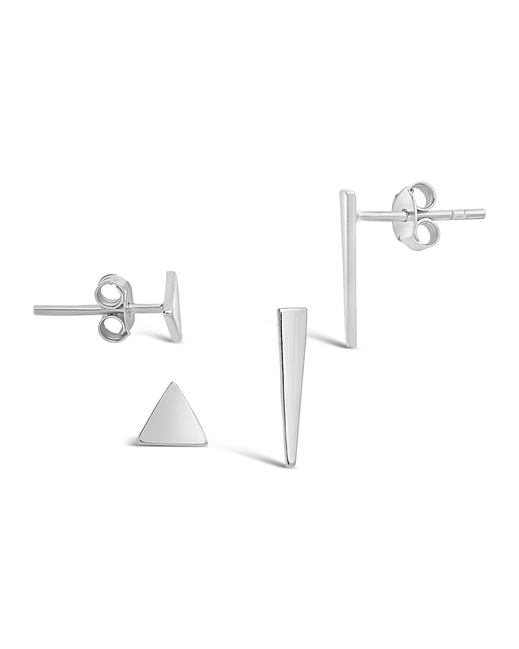 Sterling Silver Triangle Stud Earring Set of 2 - Sterling Forever