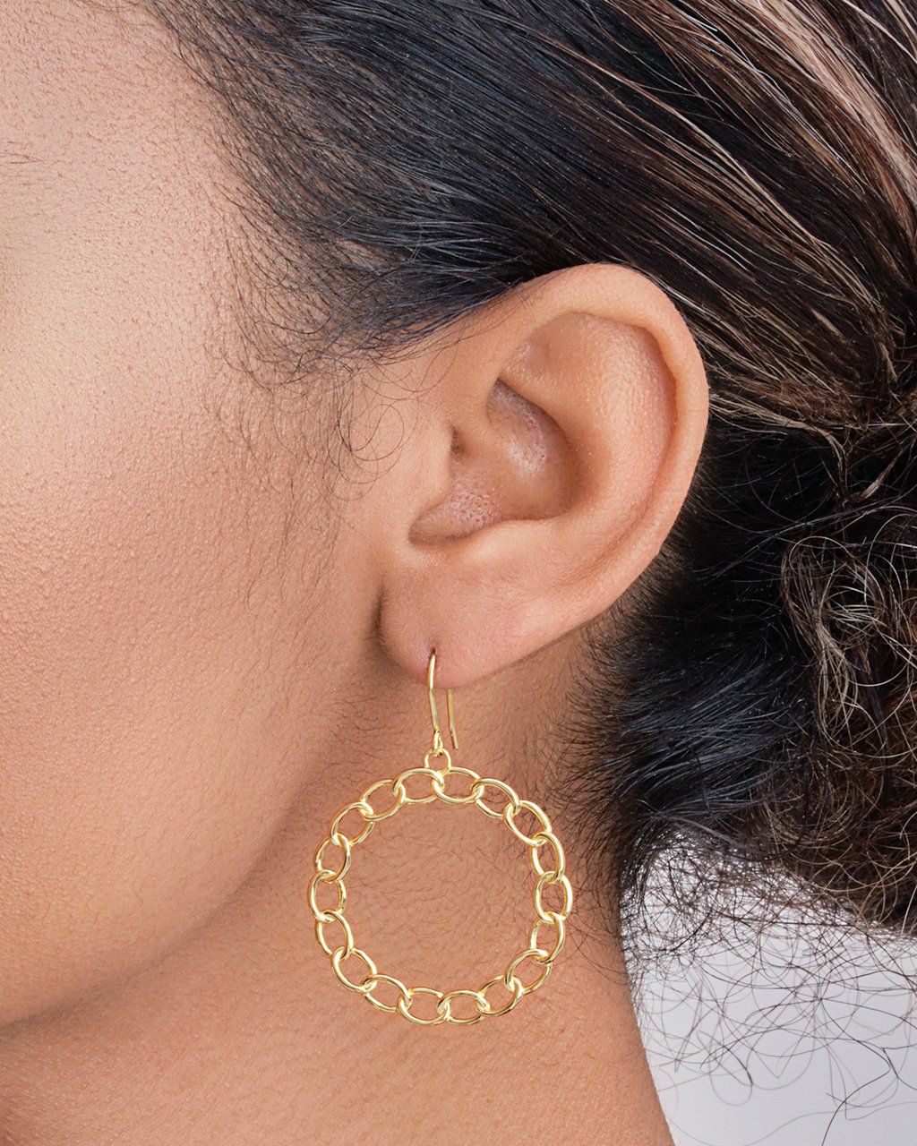 Sterling Silver Chain Link Circle Dangle Earrings Earring Sterling Forever 