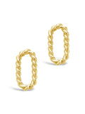 Sterling Silver Braided Oval Studs Earring Sterling Forever Gold 