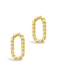 Sterling Silver Braided Oval Studs Earring Sterling Forever Gold 
