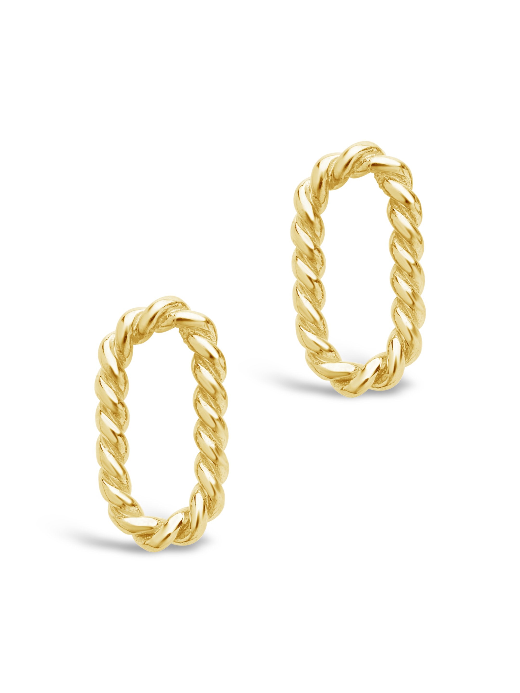 Sterling Silver Braided Oval Studs Earring Sterling Forever Gold 
