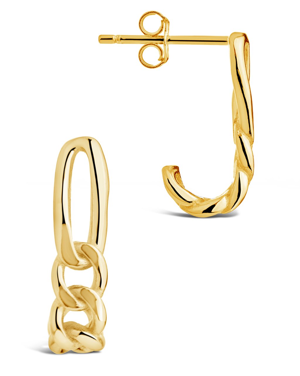 Jayde Suspender Studs Earring Sterling Forever Gold 