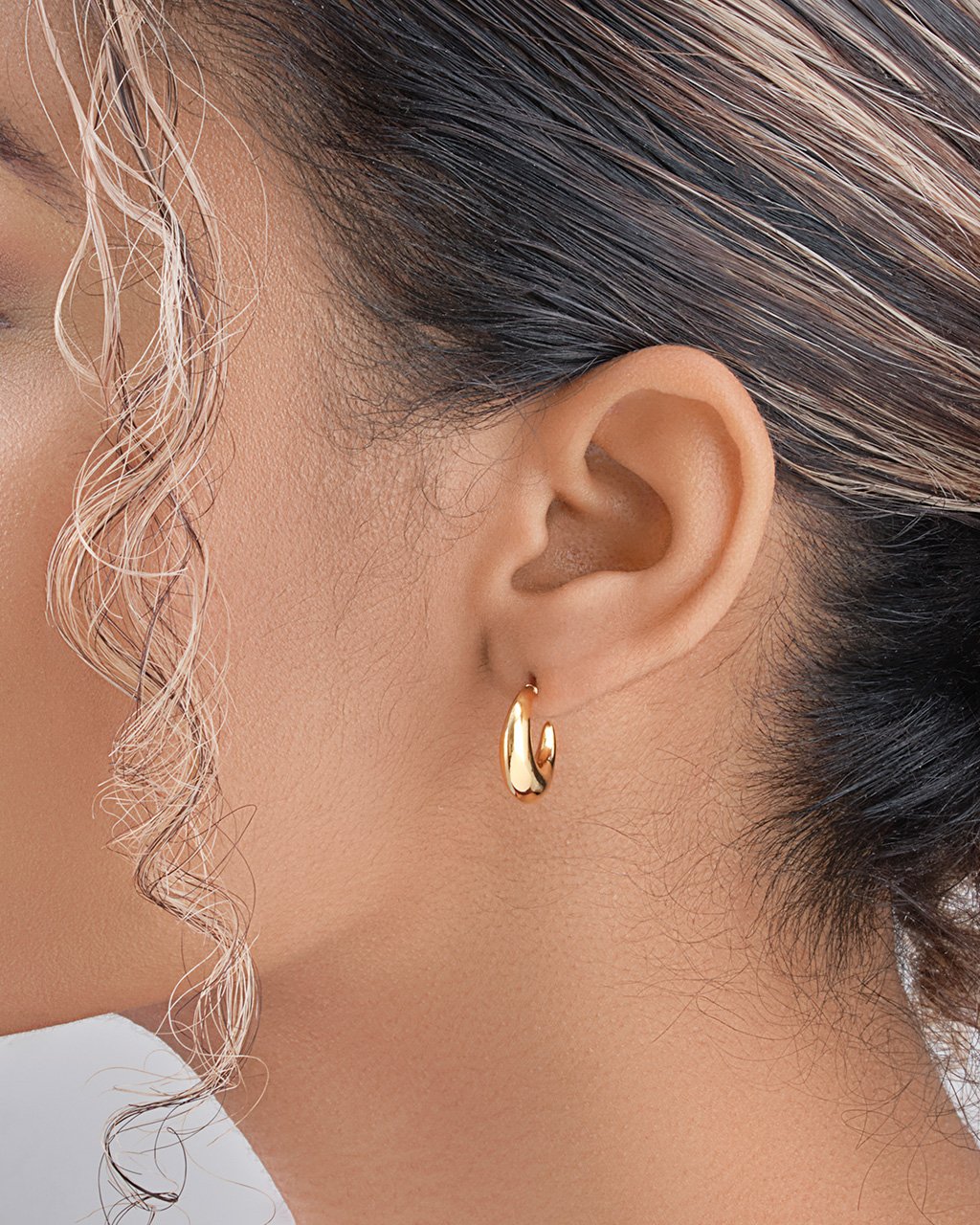 Sterling Forever Women's Quinn Tube Hoop Earrings - Goldtone