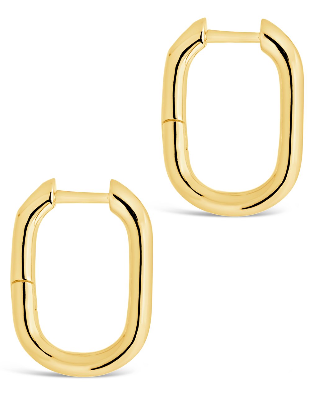Sterling Silver Rectangle Huggie Hoops Earring Sterling Forever 