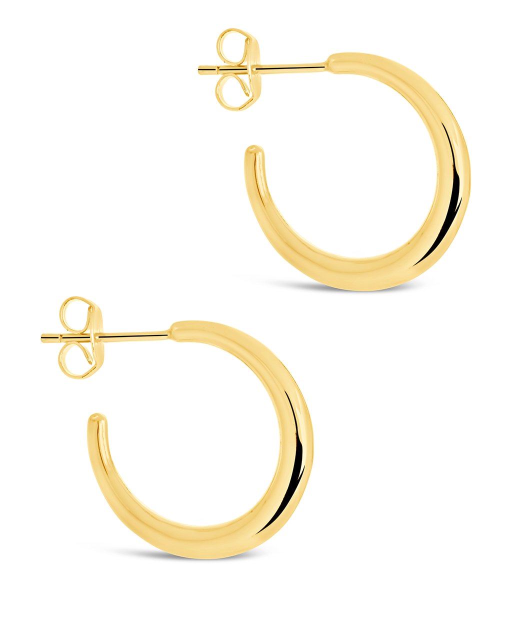 Sterling Silver 0.75" Thin Tapered Hoops Earring Sterling Forever 