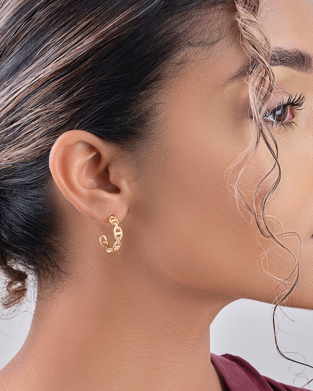 Sterling Silver Anchor Chain Hoops Earring Sterling Forever 