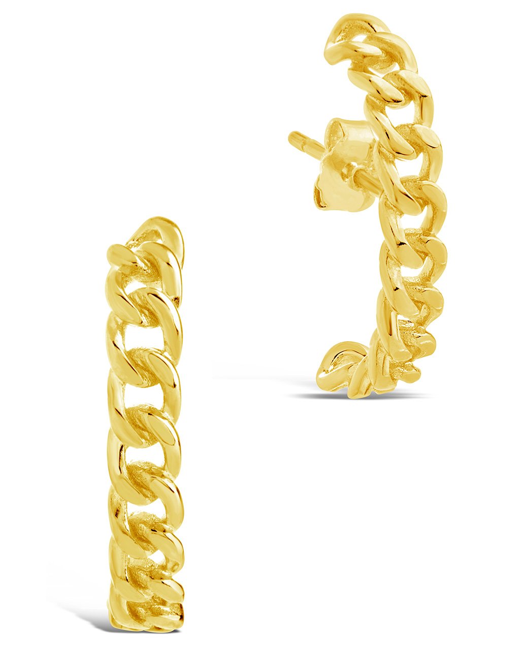 Sterling Silver Chain Link Suspender Studs Earring Sterling Forever Gold 
