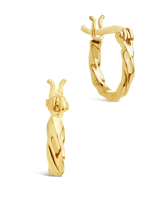 Sterling Silver Simple Twist Hoops Earring Sterling Forever Gold 