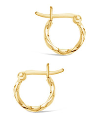 Sterling Silver Simple Twist Hoops Earring Sterling Forever 