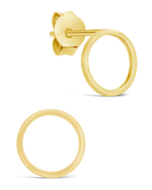 Sterling Silver Simple Circle Studs Earring Sterling Forever Gold 