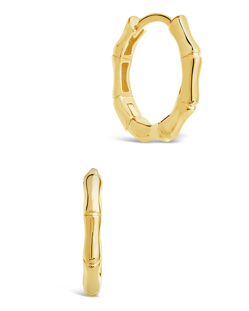 Sterling Silver Infinity Bamboo Hoops Earring Sterling Forever Gold 