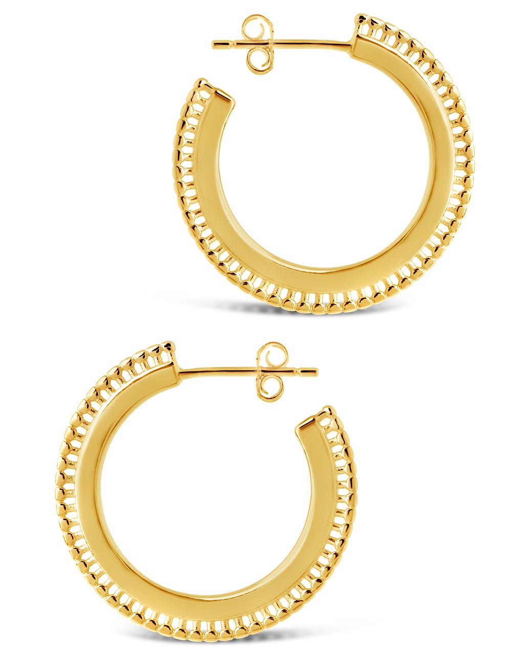Sterling Silver Rox Flat Hoops Earring Sterling Forever Gold 