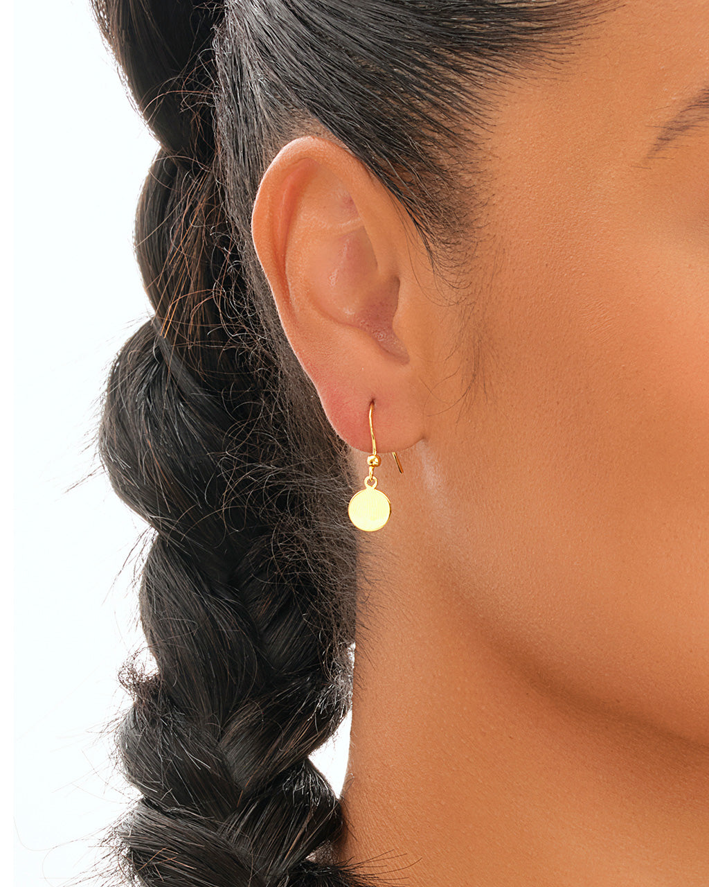 Sterling Silver Fishhook Disc Drop Earrings Earring Sterling Forever 