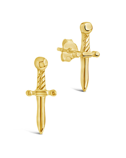 Joan of Arc Studs Earring Sterling Forever Gold 