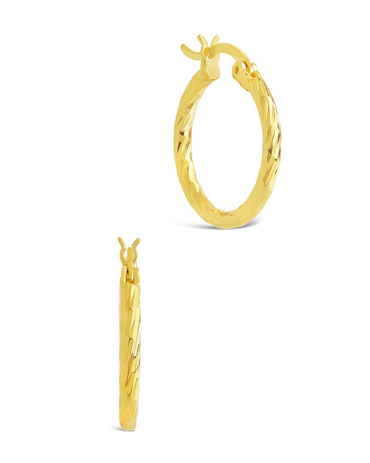 Anita Hoops Earring Sterling Forever Gold 0.75" 