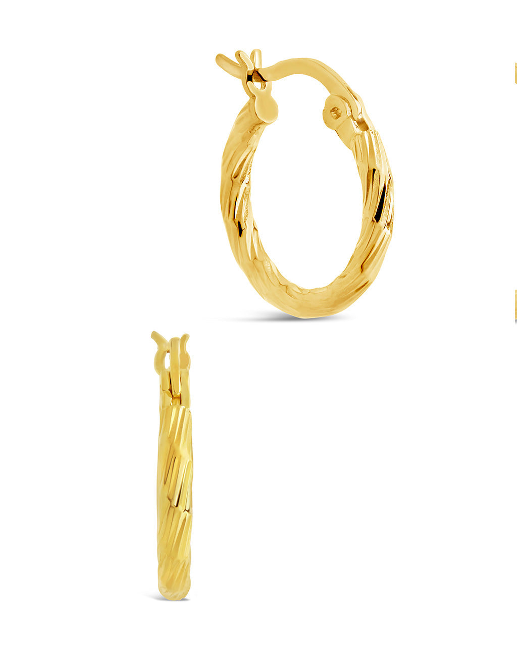 Sterling Silver Anita Textured Hoop Earrings – Sterling Forever