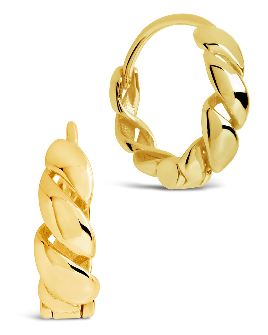 Sterling Silver Catalina Micro Hoops Earring Sterling Forever Gold 