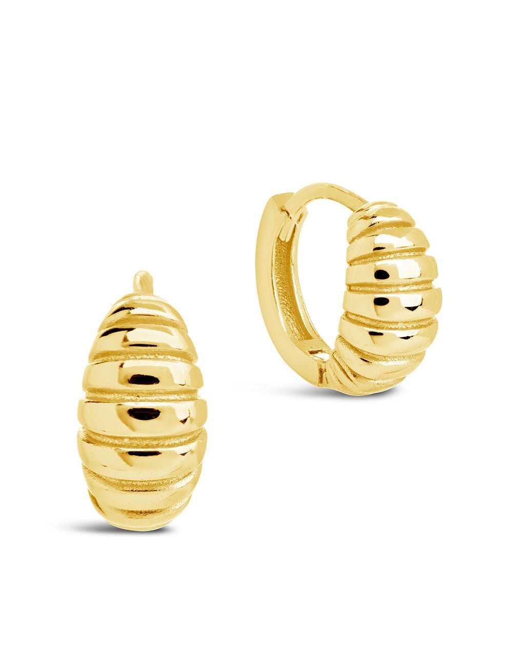 Sterling Silver Graham Ribbed Micro Hoop Earrings - Sterling Forever