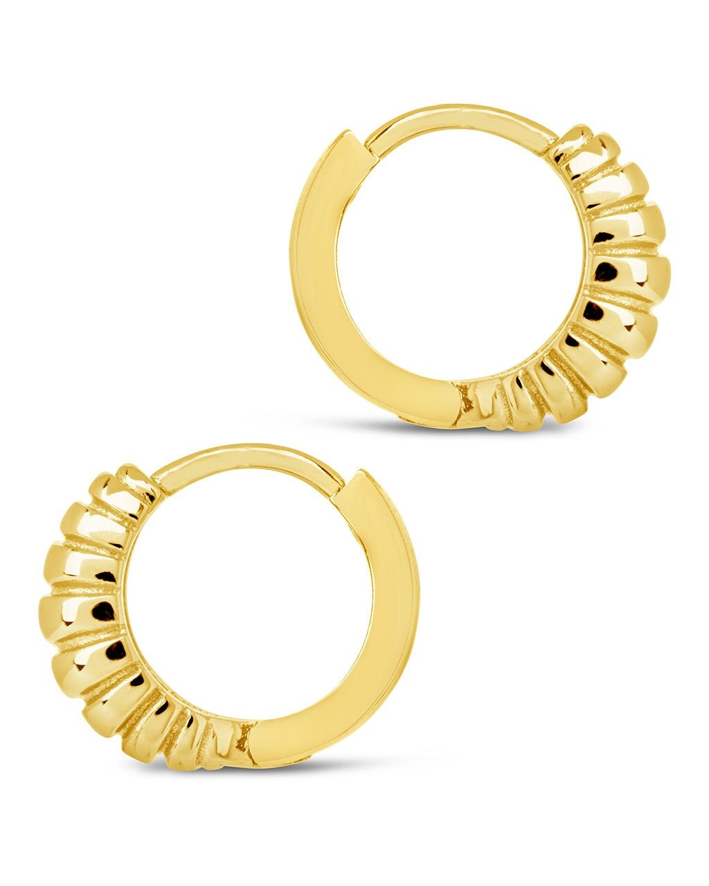 Sterling Silver Graham Ribbed Micro Hoop Earrings - Sterling Forever