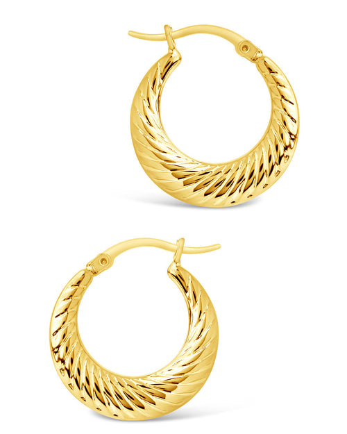 Delia Hoops Earring Sterling Forever Gold 1" 