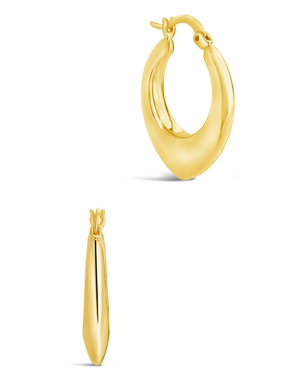 Indy Hoops Earring Sterling Forever Gold 0.9" 