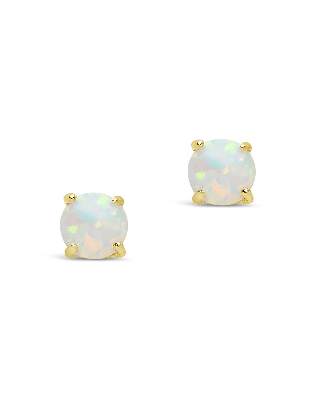 Sterling Silver 6mm Opal Studs - Sterling Forever