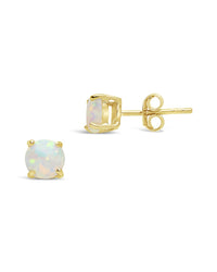 Sterling Silver 6mm Opal Studs - Sterling Forever