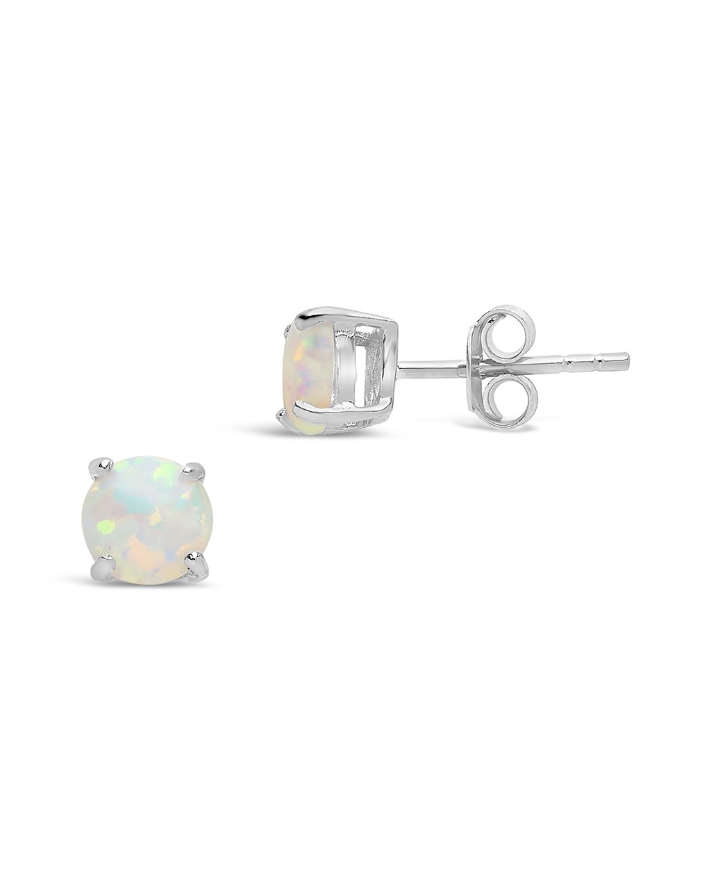 Sterling Silver 6mm Opal Studs - Sterling Forever