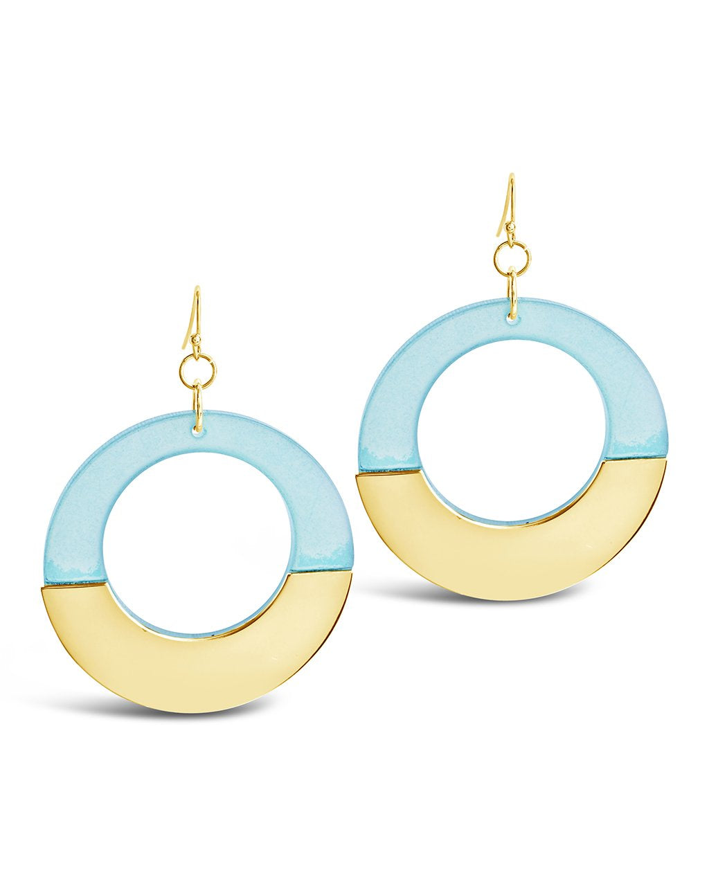 Half Resin Dangle Earrings - Sterling Forever