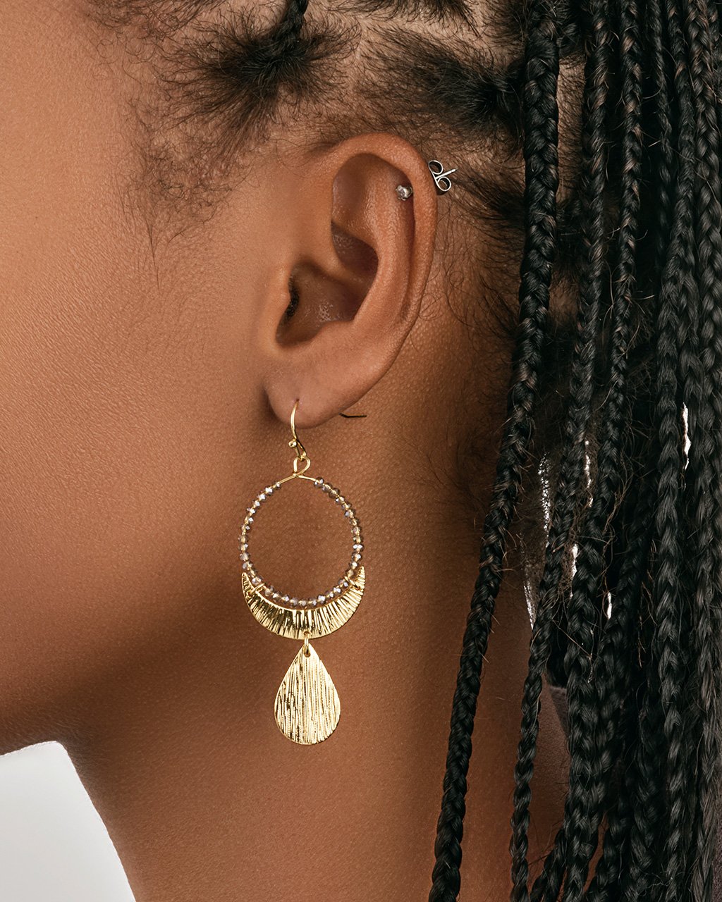 Beaded Dangle Earrings with Charm Earring Sterling Forever 