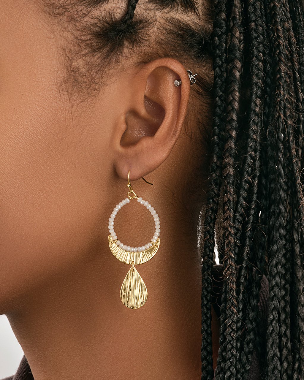 Beaded Dangle Earrings with Charm Earring Sterling Forever 
