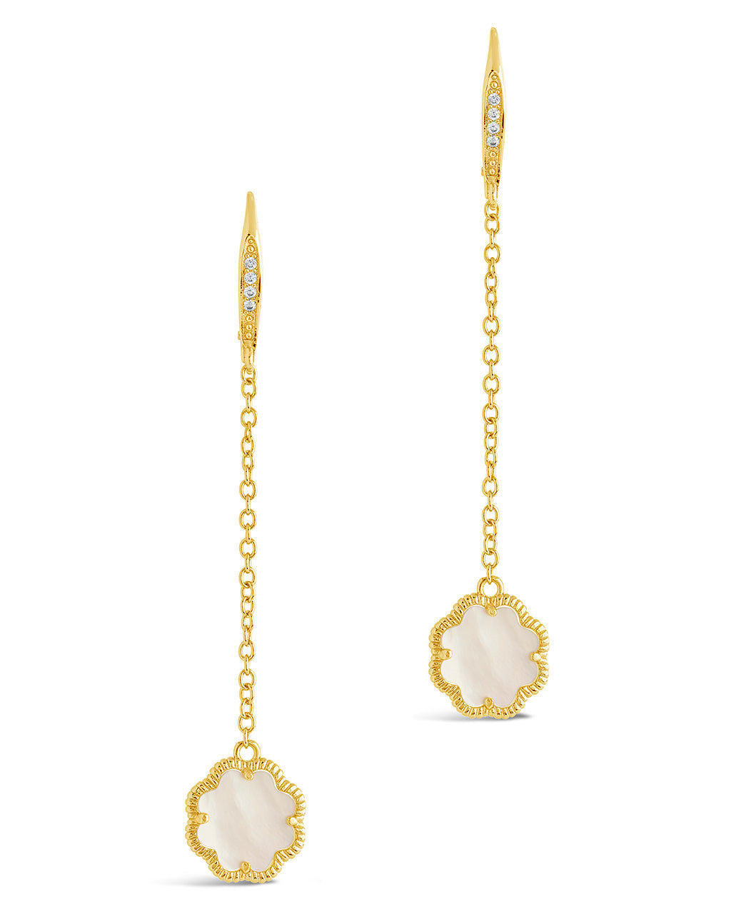 Rose Clover Long Drop Earrings Earring Sterling Forever 